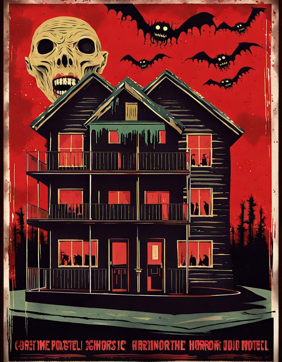 Creepy Motel Horror Movie Poster