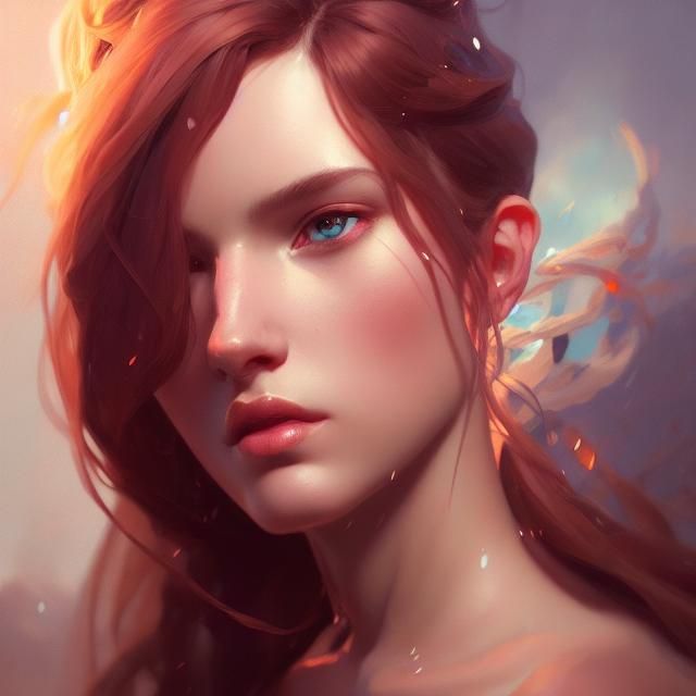 Detailed Portrait of a Beautiful Princess in Splash Art Styl...