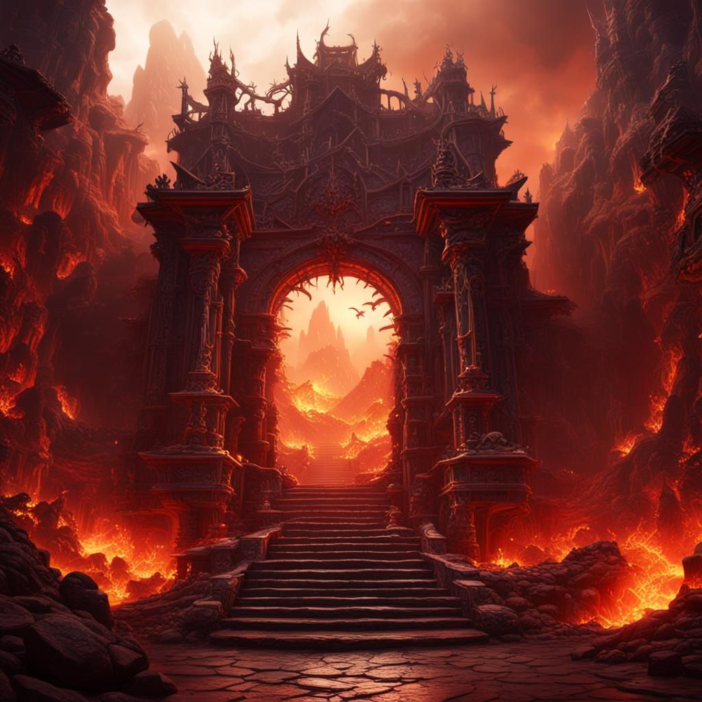 Detailed Matte Painting: The Entrance to Hell