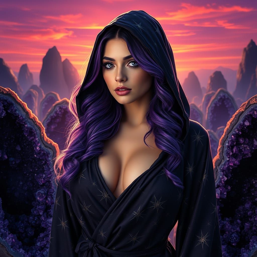 Majestic Maiden in Amethyst Vale at Dusk