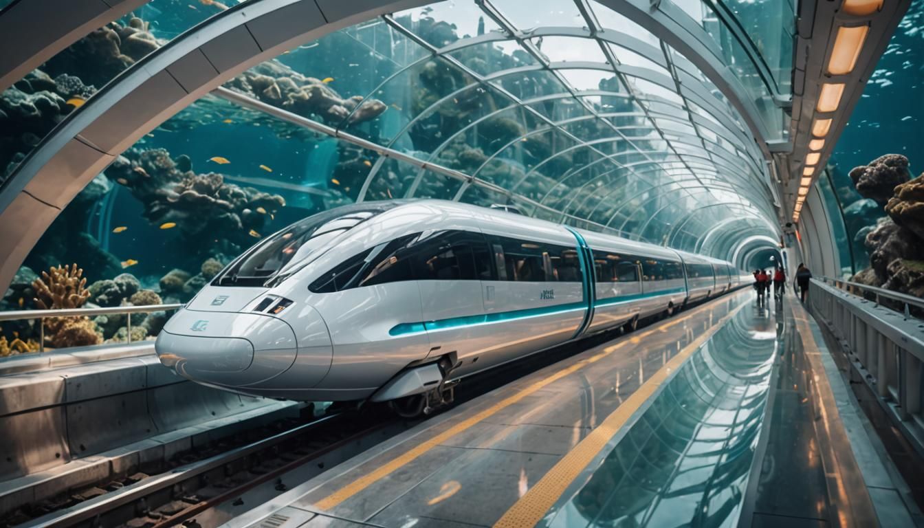 Futuristic Undersea Maglev Train Network