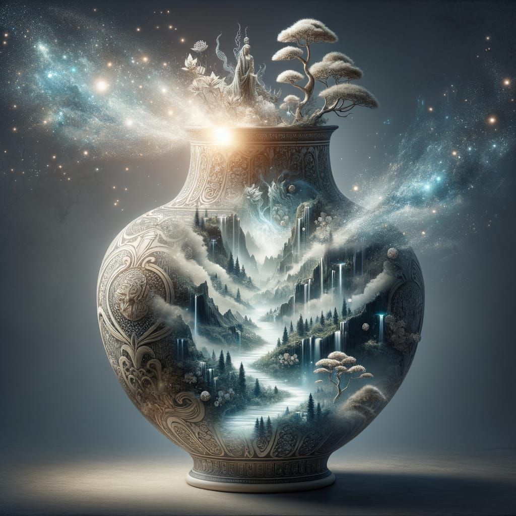 Fantasy Landscape Emerges from Porcelain Vase