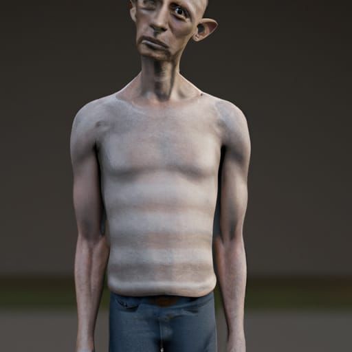 Hyperrealistic Personification of Stoned Man in 8K