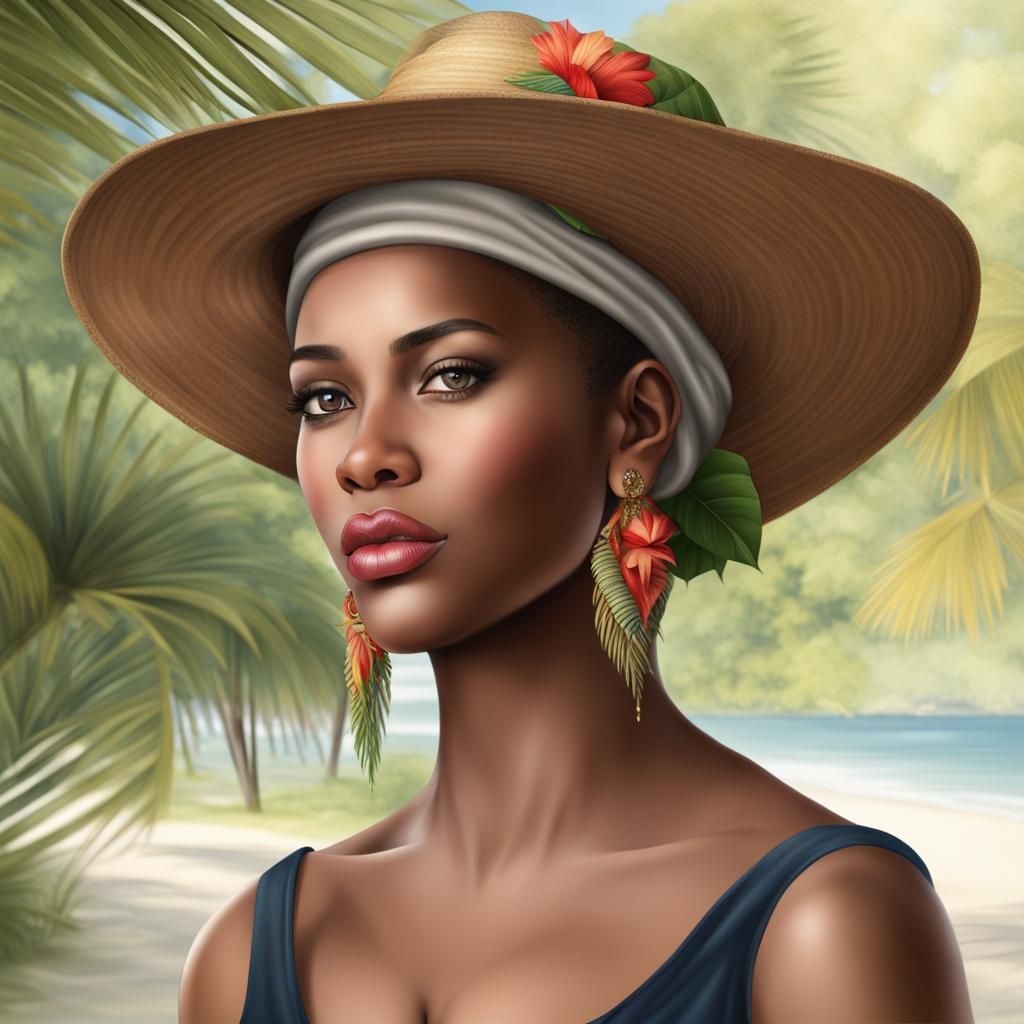 Realistic Portrait of a Beautiful Belizean Woman