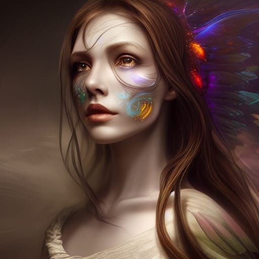 Ethereal Earth Sprite Portrait in Dark Fantasy Style