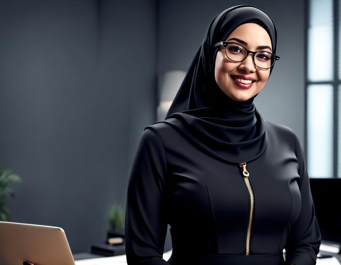 Egyptian Secretary Portrait in Office, Digital Art