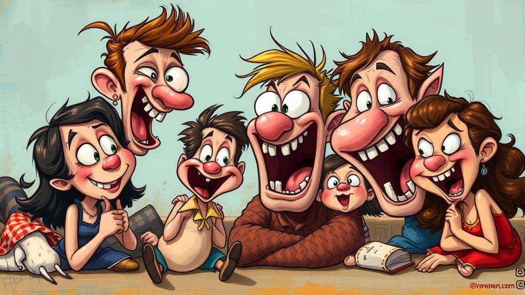 Whimsical Comedic Scene in Digital Painting Style