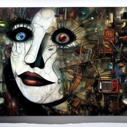 Surreal Portrait of a Woman in Maximalist Style