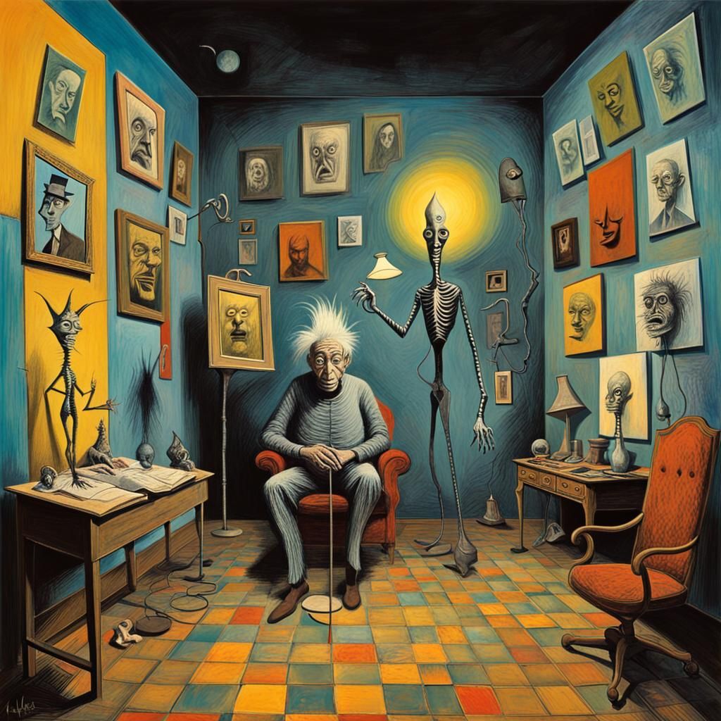 Surreal Nightmare Blending Cubism and Dreamlike Horror