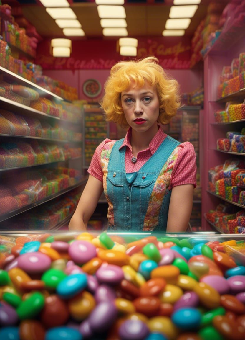 At the candy shop! Tribute to Cindy Sherman. 💛