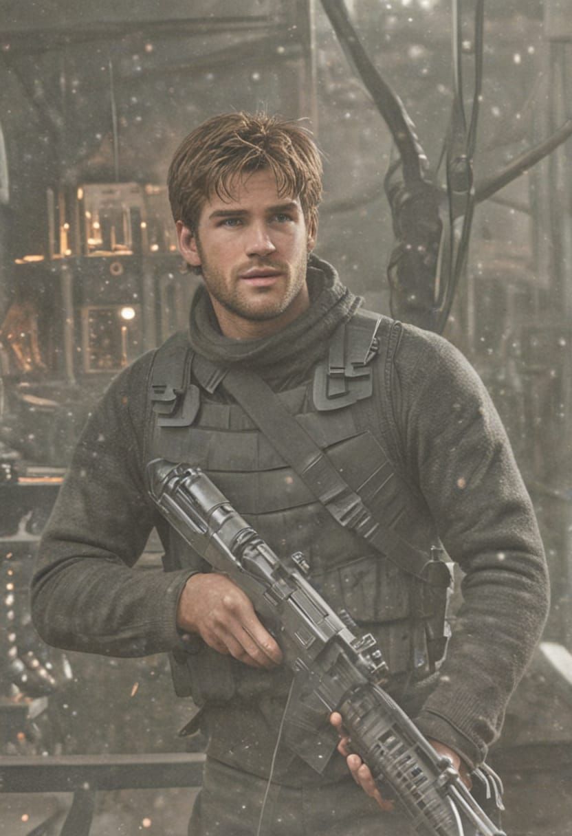 Gale in Ethereal Laboratory Hallway, A Futuristic Fantasy