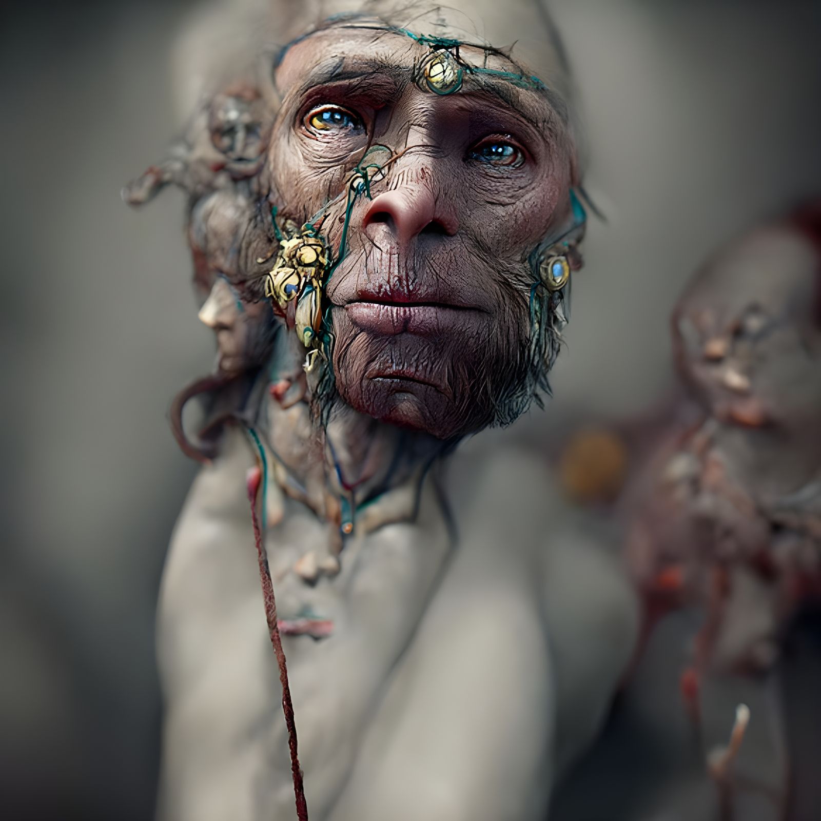 Human Evolution's Last Being: Detailed Digital Art