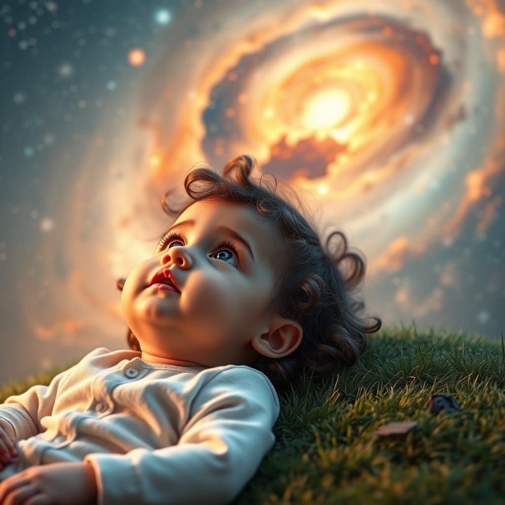 A Starry Galaxy Beyond a Toddler's Gaze