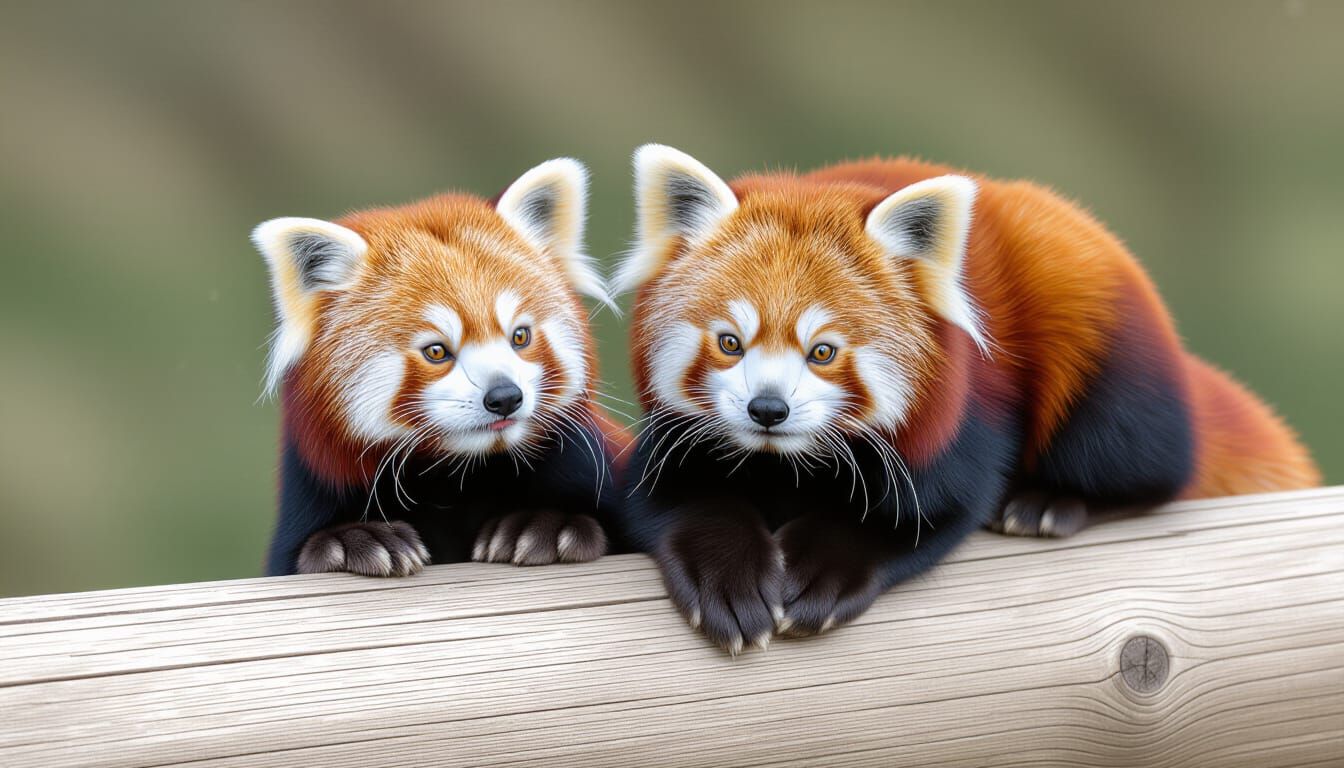 Adorable Red Pandas in Natural Habitat