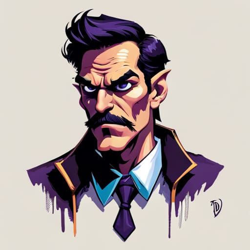 Waluigi as Disheveled Fighter in Digital Art