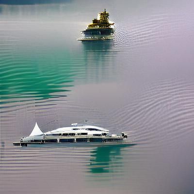 Superyacht on a Swiss Lake
