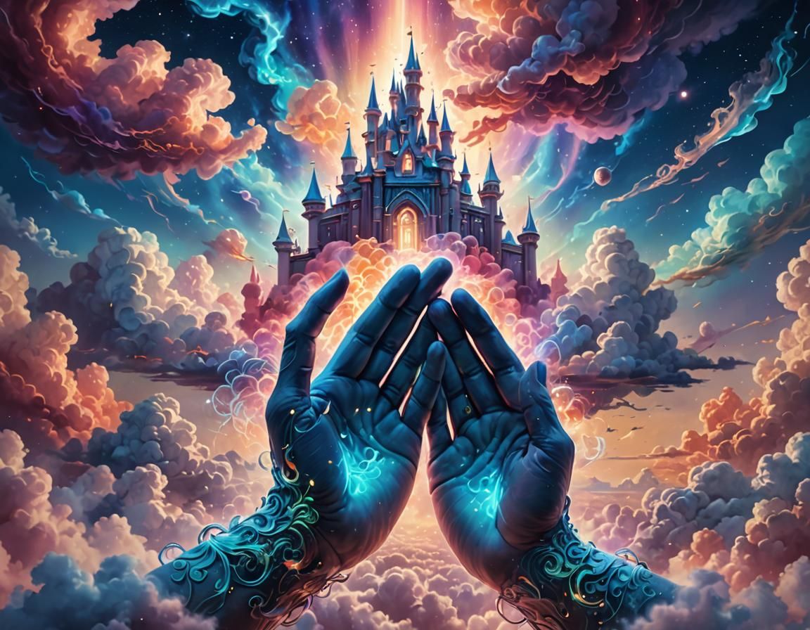 Cloud Sculptor Creates Astral Castle: Cosmic Surrealism