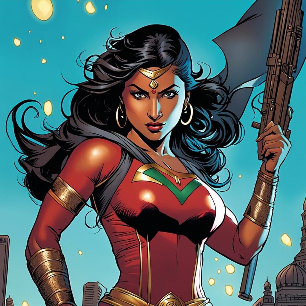 Indian Woman Superhero Crime Fighter in Mumbai