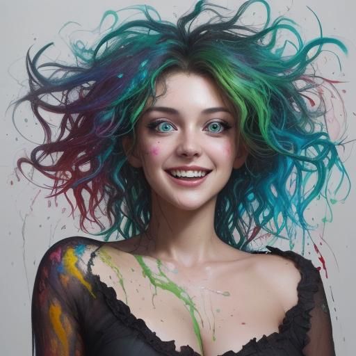 Insane Woman: An Expressionist Oil Painting