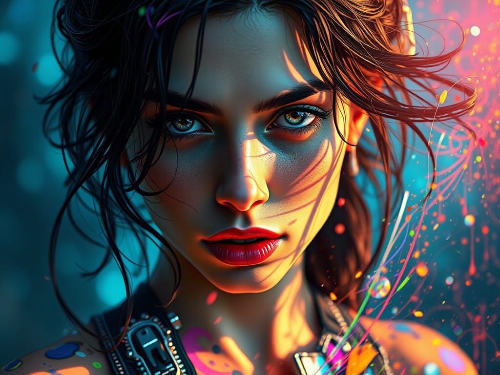 Dynamic Portrait in Triadic Colors