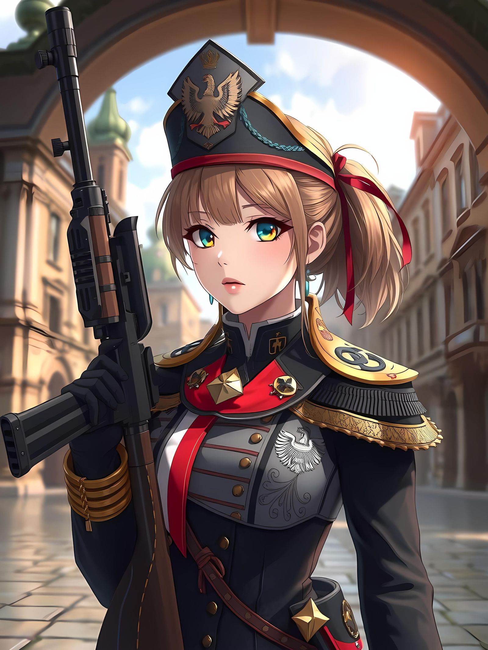 Anime Girl Sniper in Detailed 3D Anime Art