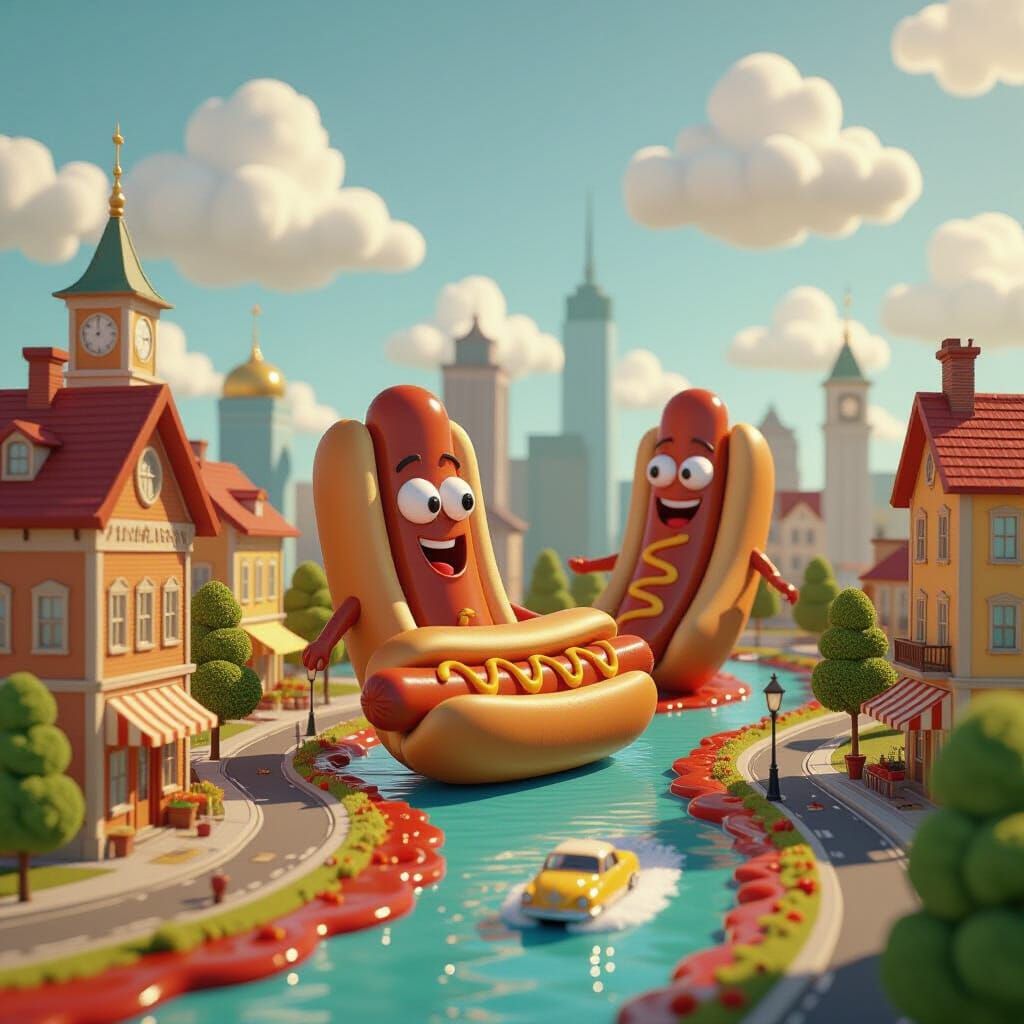 Hot Dog City: A Whimsical Food Fantasy