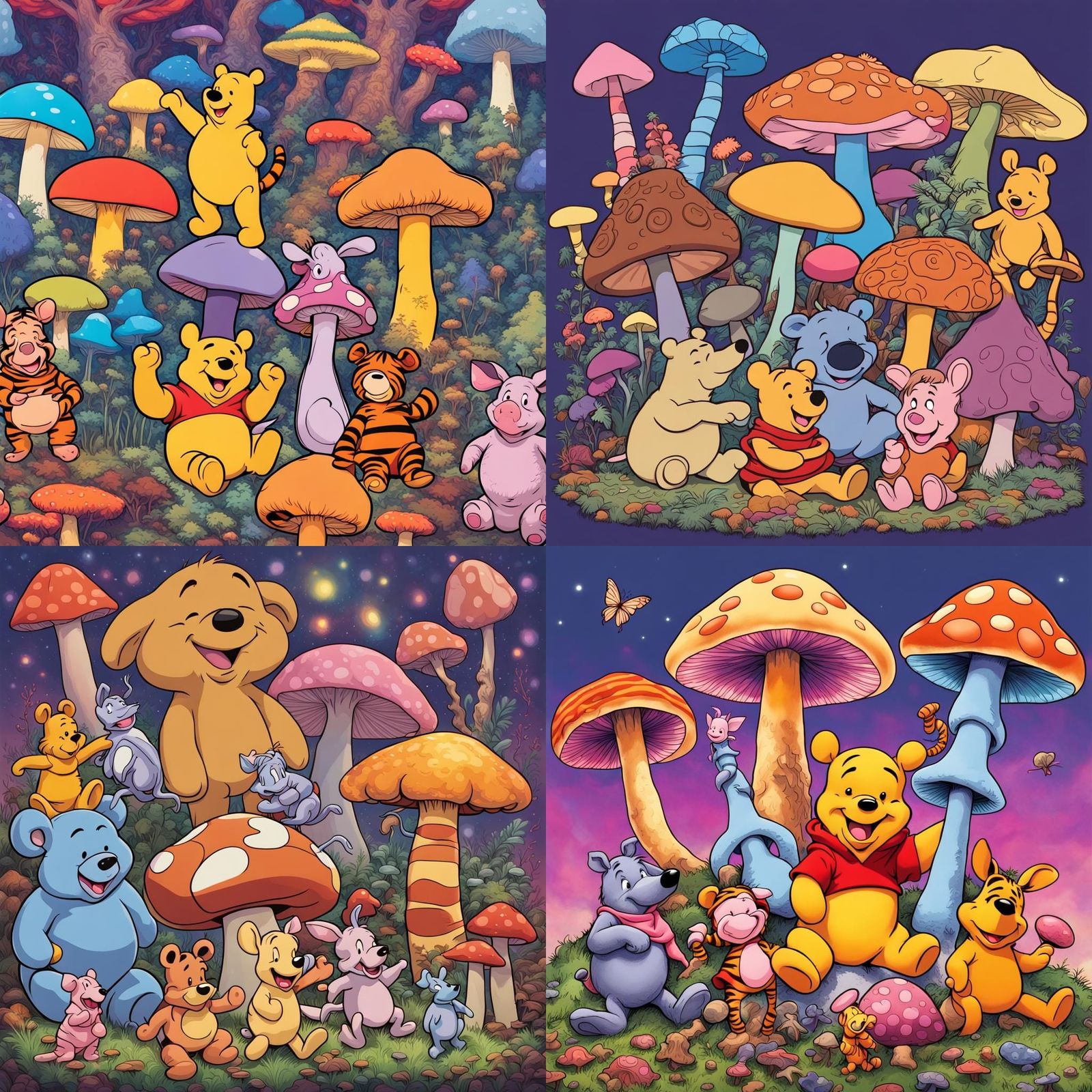 Winnie the Pooh on Psychedelic Mushrooms