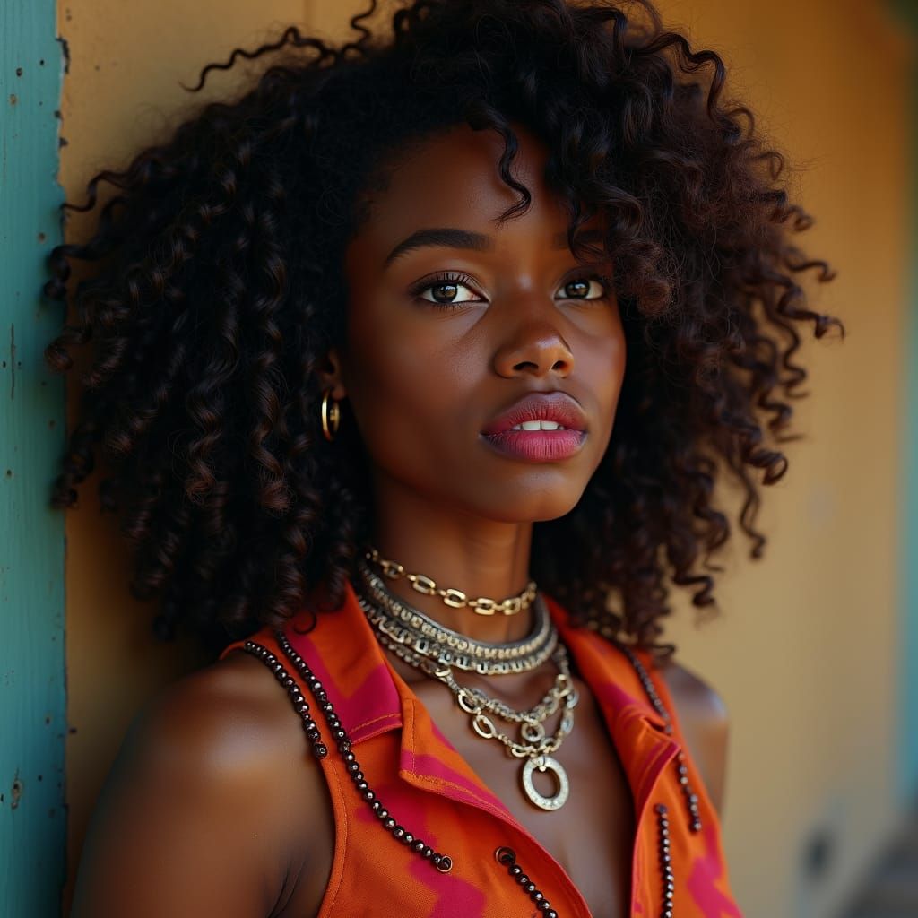 Radiant Portrait of a Girl with Blue Eyes