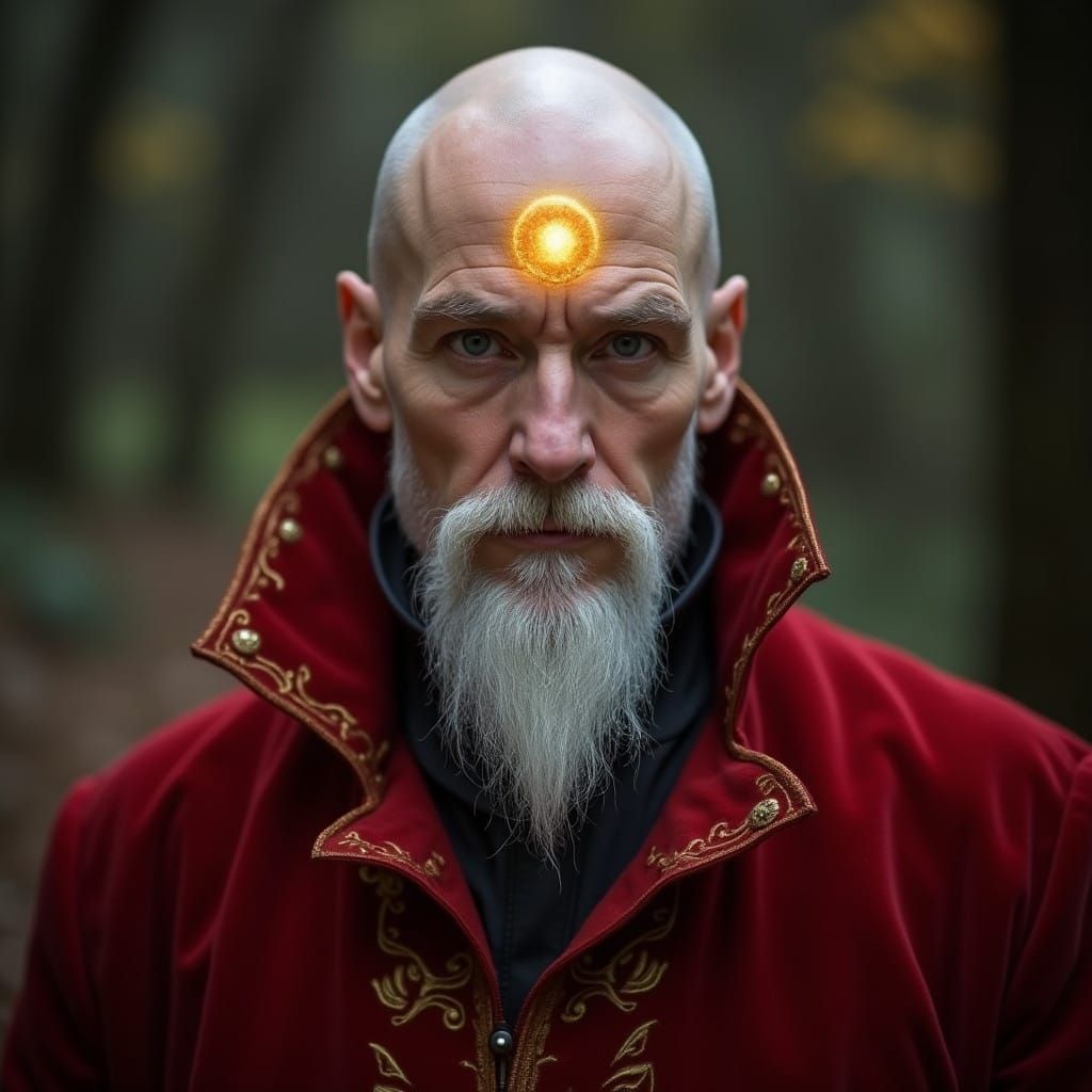 Mystical Sorcerer in Golden Attire