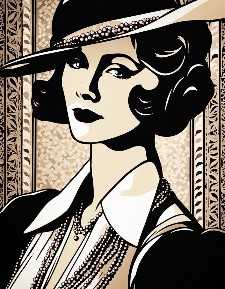Elegant Woman in 1920s Rotoscope Style