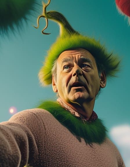 Bill Murray as Grinch in Wes Anderson Style