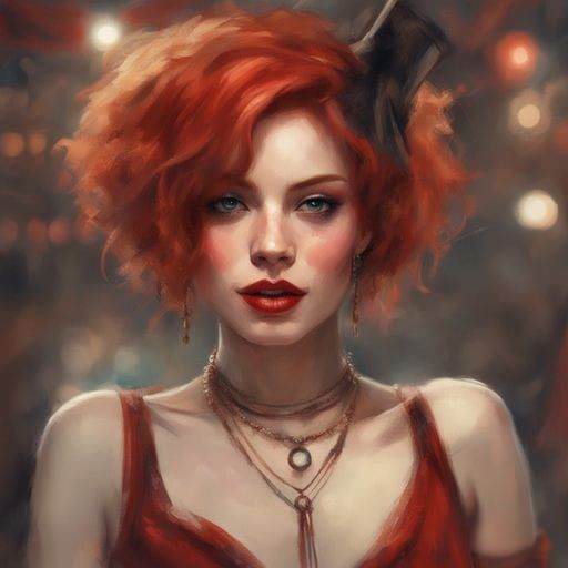 Stunning Red-Haired Circus Artist Portrait
