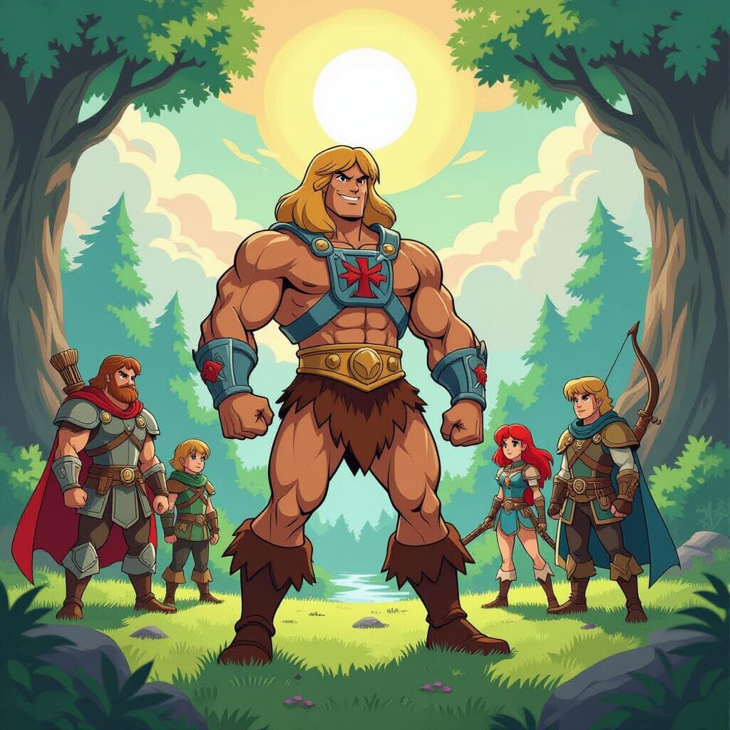 He-Man Joins D&D Heroes in Studio Ghibli Style