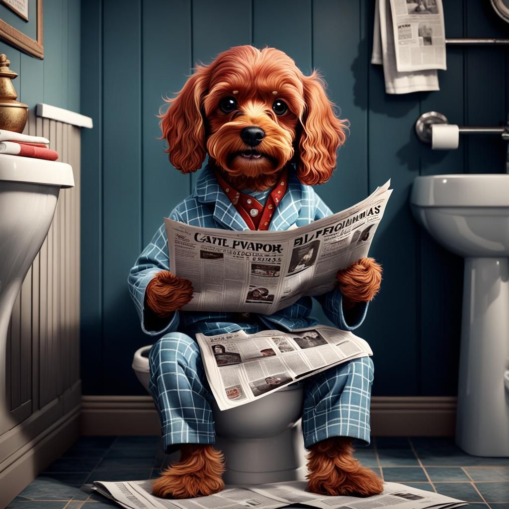 Cavapoo on Loo: Detailed Matte Painting in 8K