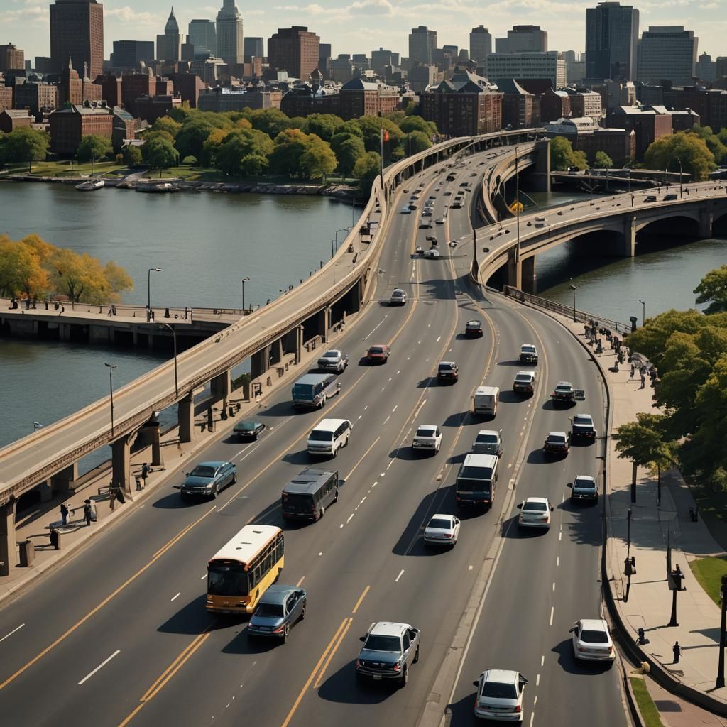 Boston Esplanade View from Harvard Bridge