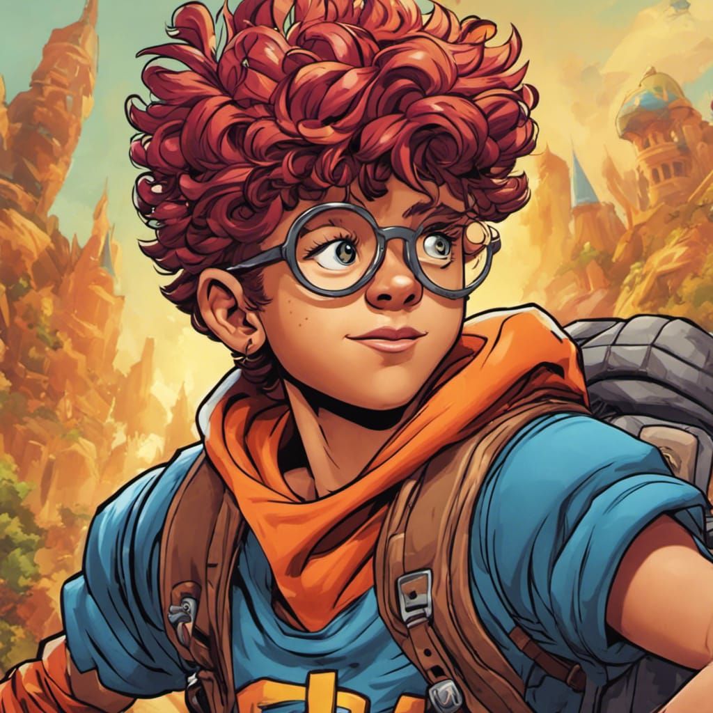 Cartoon Boy Adventure in Pepper Ann Style