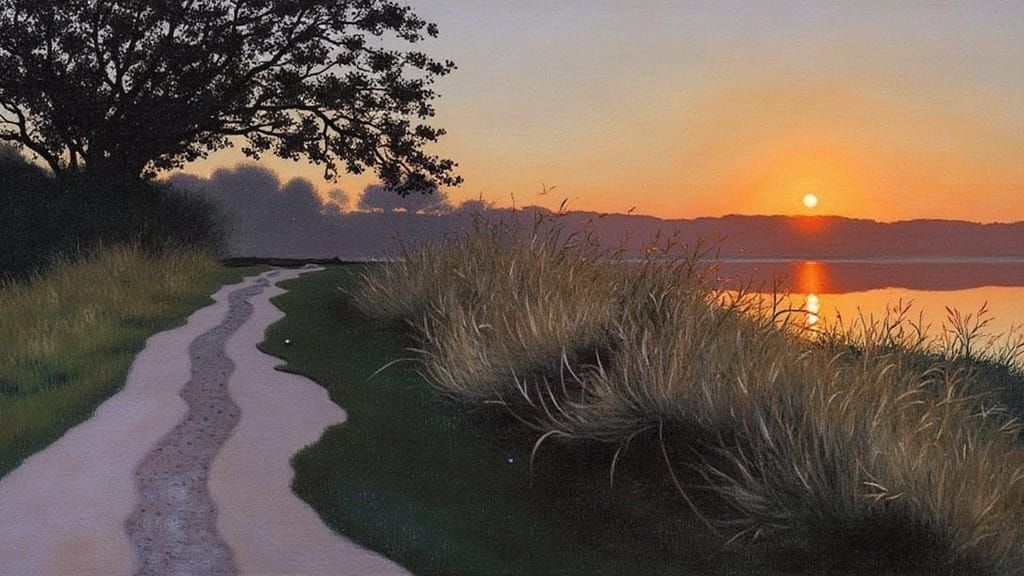 Ethereal Impressionist Masterpiece in Soft Blues and Golden ...