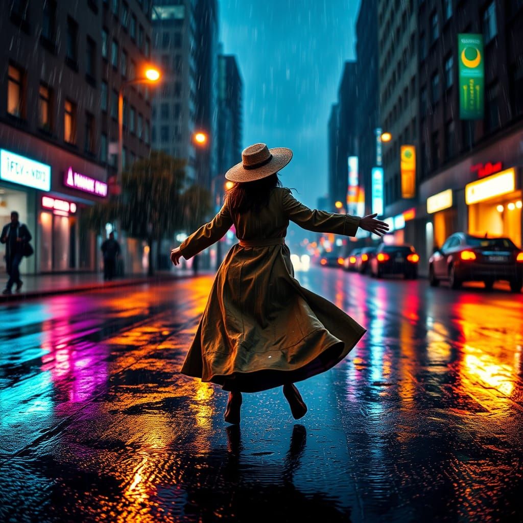 Dancing in the Rain: Cinematic Cityscape