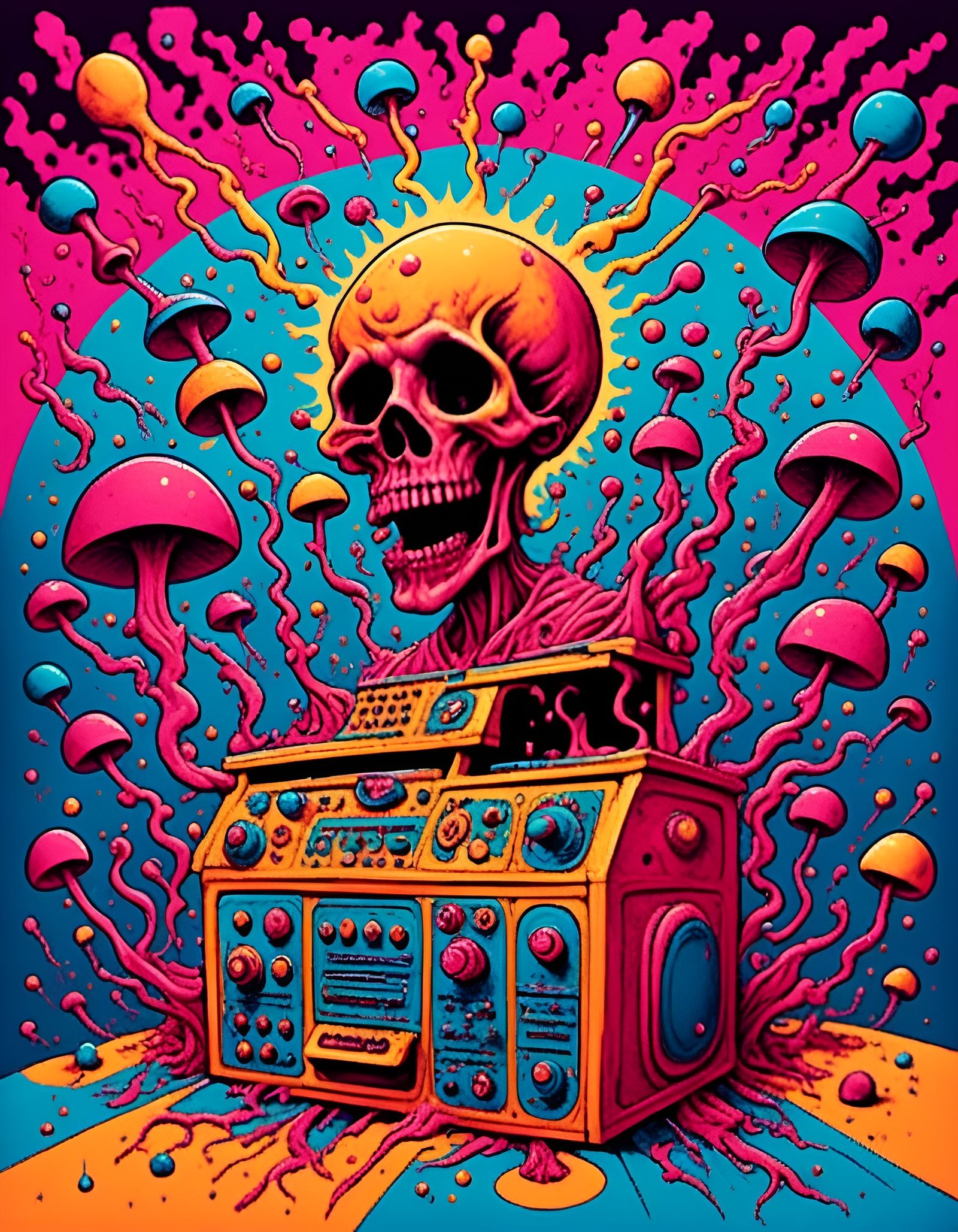 Supersonic Blues Machine in Graphic Style