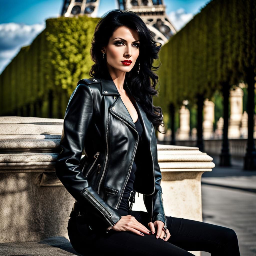 Gothic Woman in Paris, Modern Digital Art