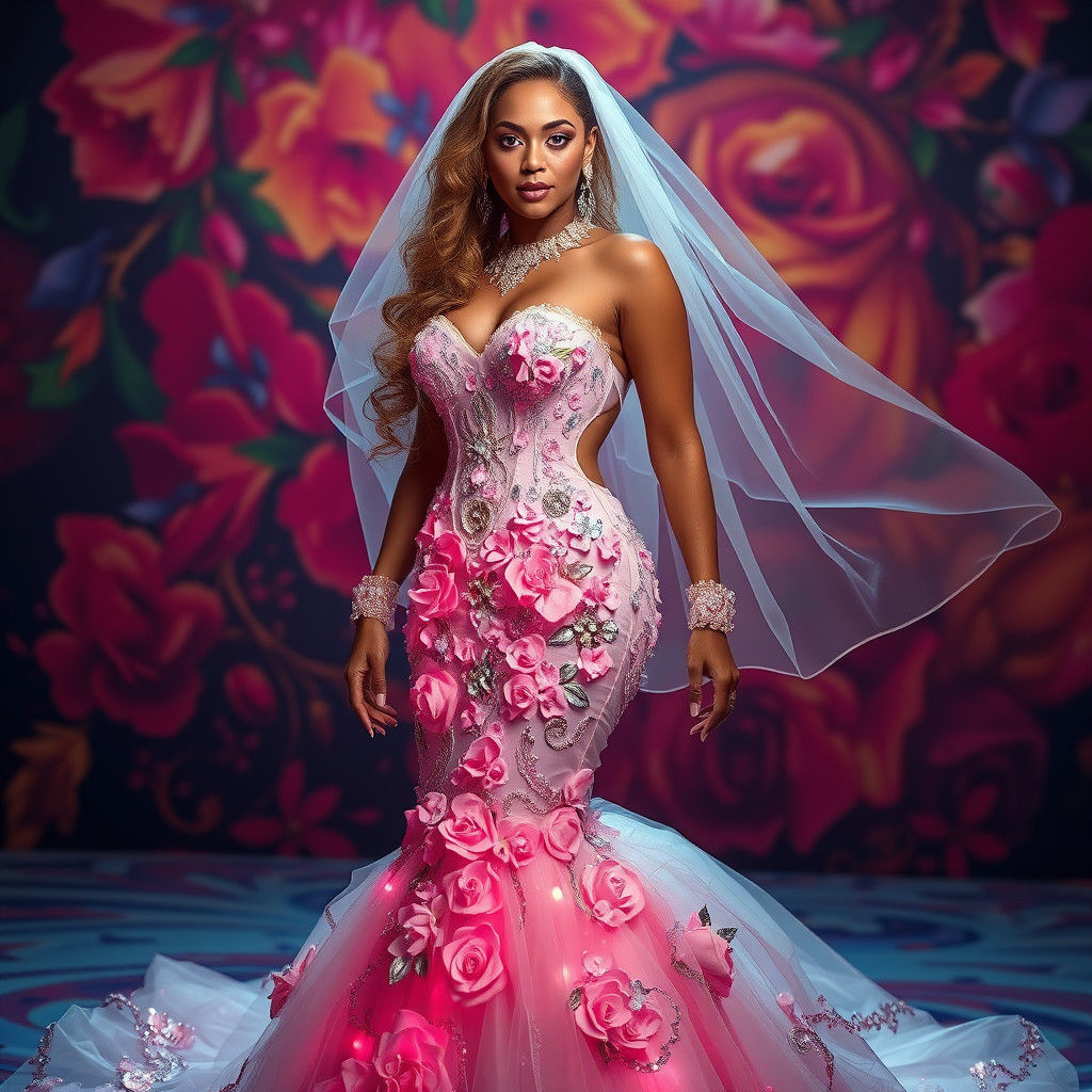 Beyoncé in Viola Couture Gown, Splash Art