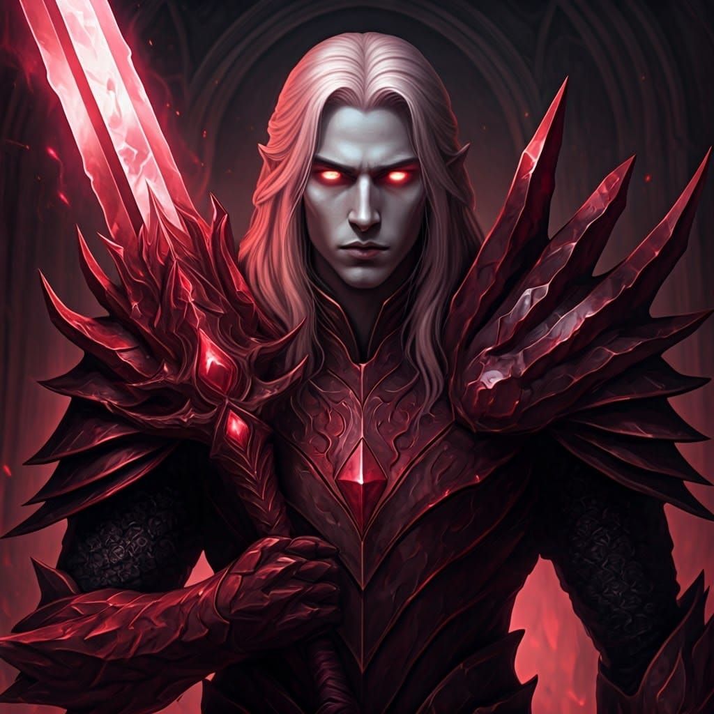 Warrior in Quartz Armor with Pink Sword