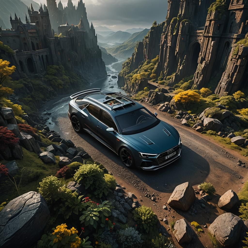 Audi Car in Detailed Matte Painting Style
