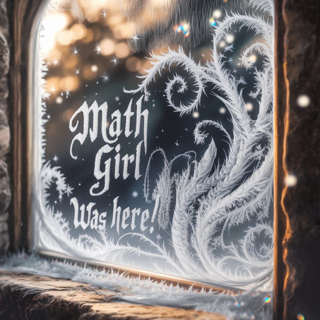 Winter Wonderland with Swirling Frost Patterns and Sparkling...