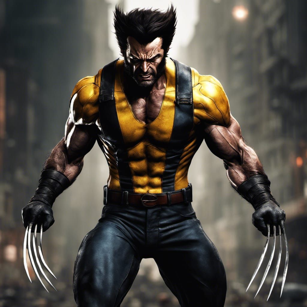 Menacing Female Wolverine in Gritty Gothic Style