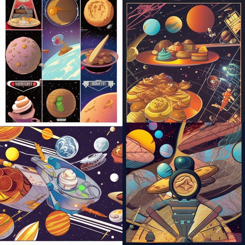 Desserts in Space Vector Art
