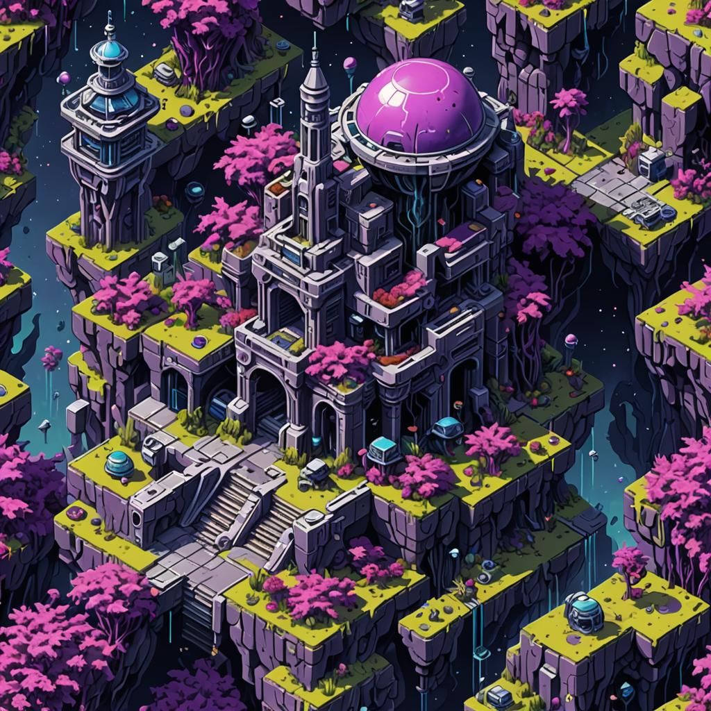 Isometric Pixel Art: Alien City Ruins