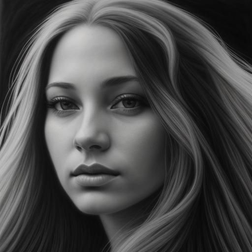 Elegant Black and White Portrait of Woman