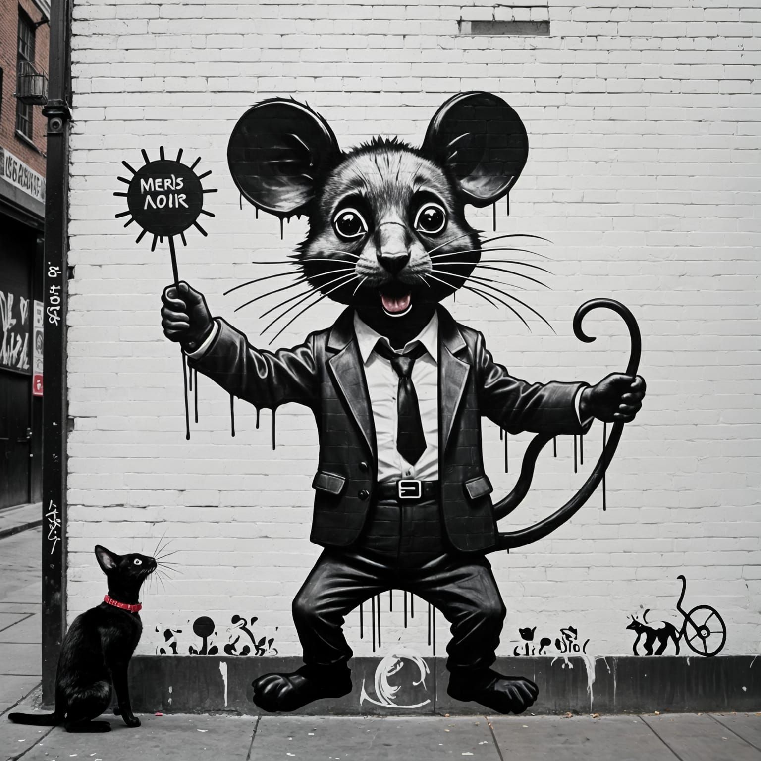 Dancing Mice Family in Street Art, Captured by City Wildlife