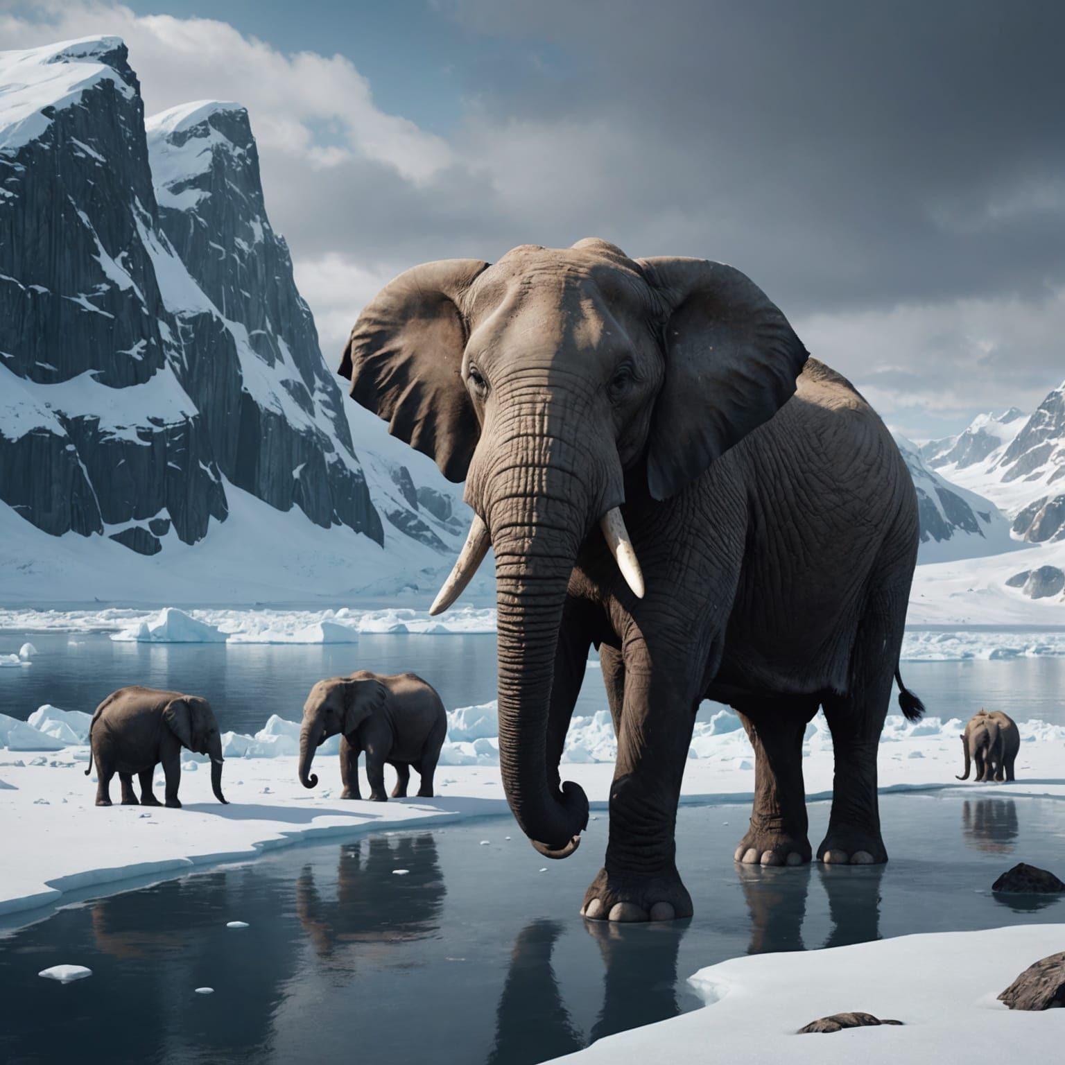 Fantastical Pig-Snouted Elephants in Antarctica